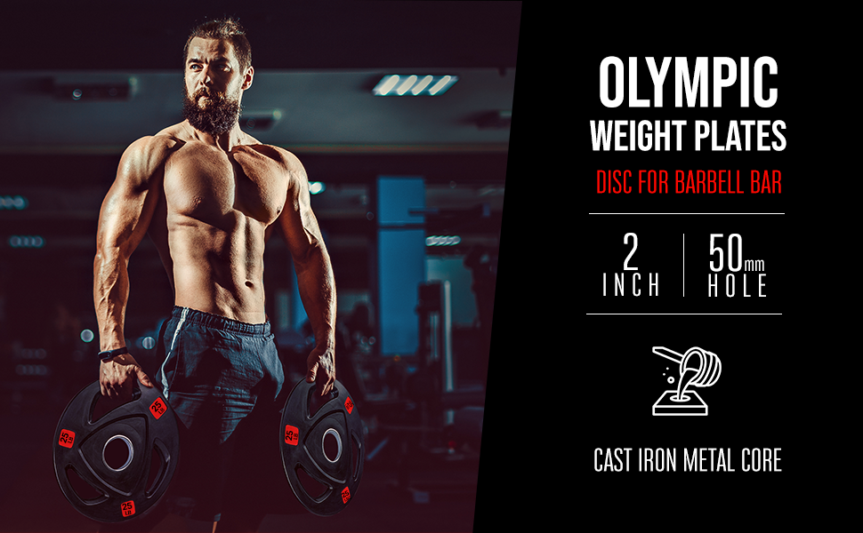 160LB / 250LB OLYMPIC WEIGHT PLATES + 7FT OLYMPIC BARBELL SET