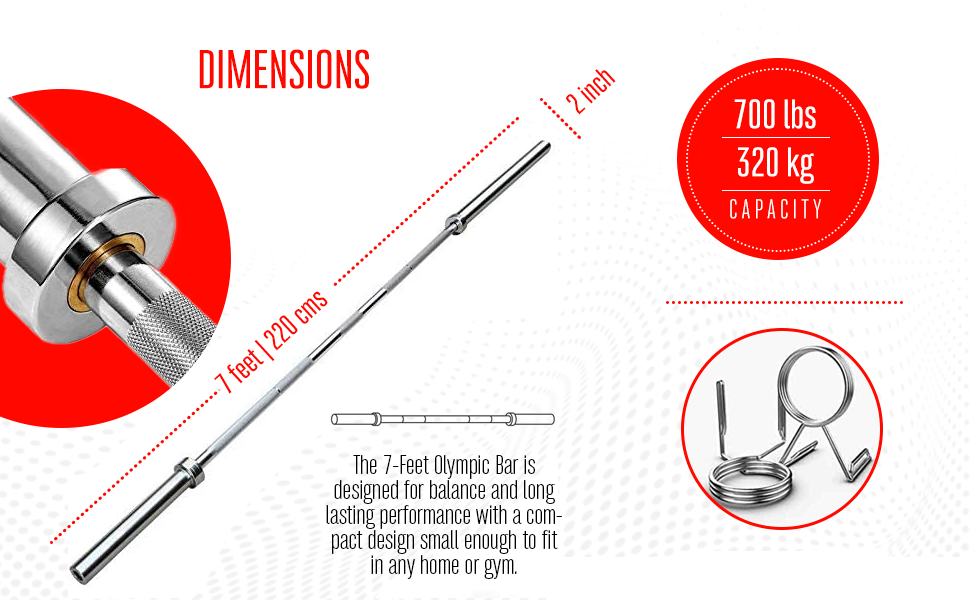 Strongway® 45LB 7FT Olympic Bar (700LBS/320KG Rated)